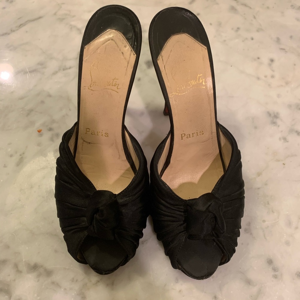 Black Satin Christian Louboutin Pumps
